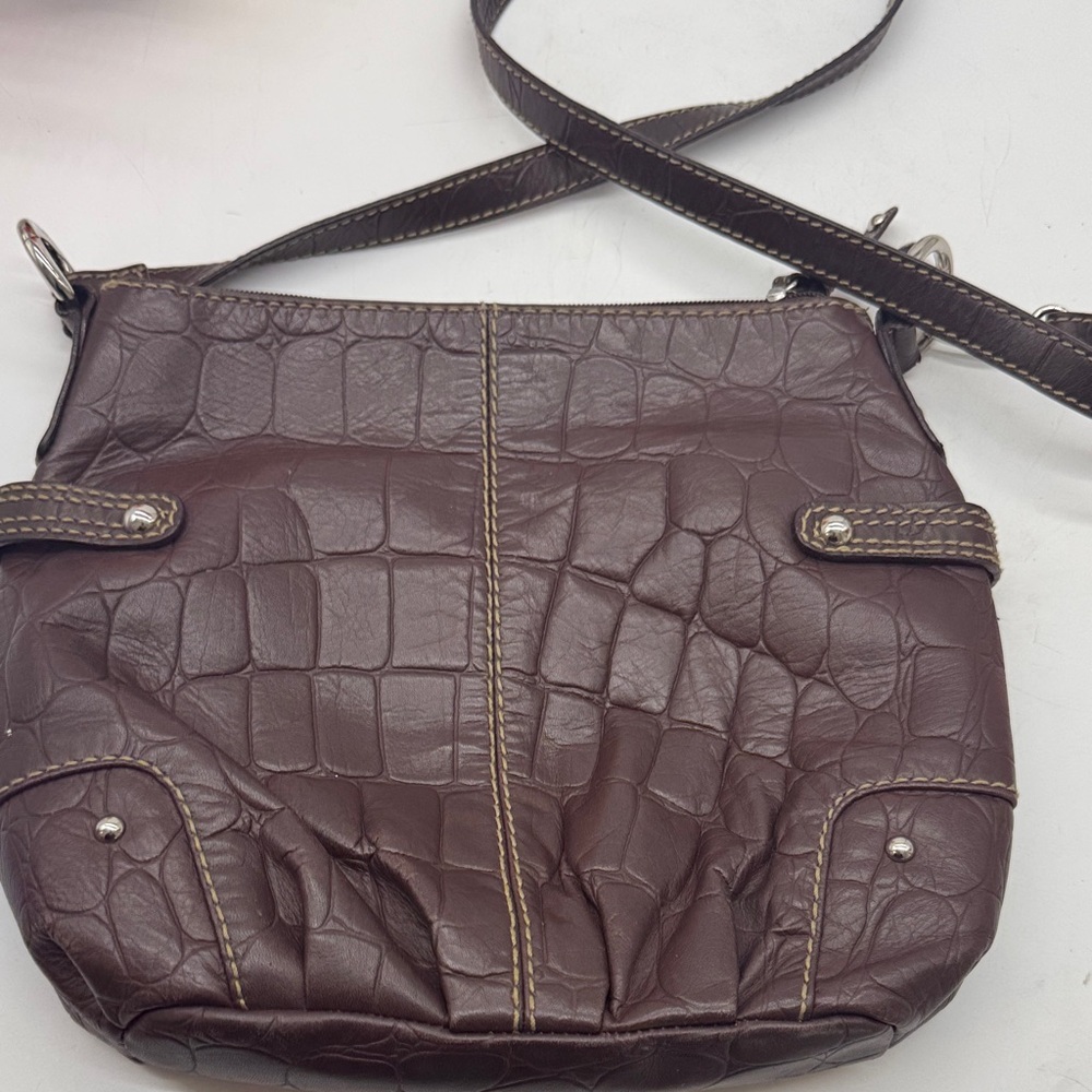 Tignanello Dark Brown Croc-Embossed Crossbody Bag BRN9332D - Picture 3 of 11